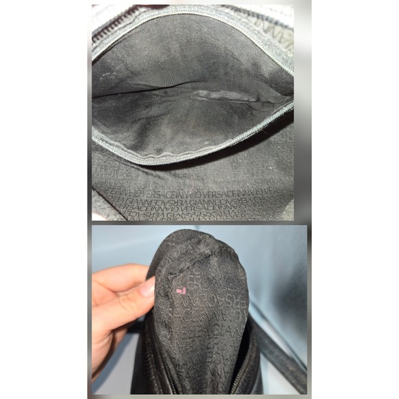 Gianni Versace  Vintage Black Pebbled Leather Medusa Shoulder Bag Gold Hardware - Picture 5 of 12